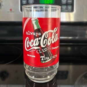 Vintage Coca-Cola Always Classic Glass with Red and White Design